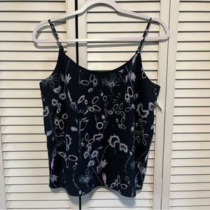 Nordstrom Everyday Camisole Scoop Neck Floral Print Navy Medium New Adjustable